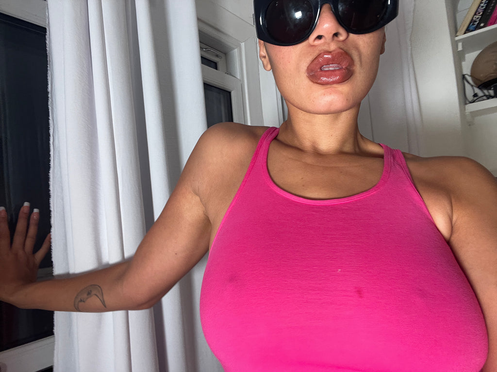 pink racer back vest
