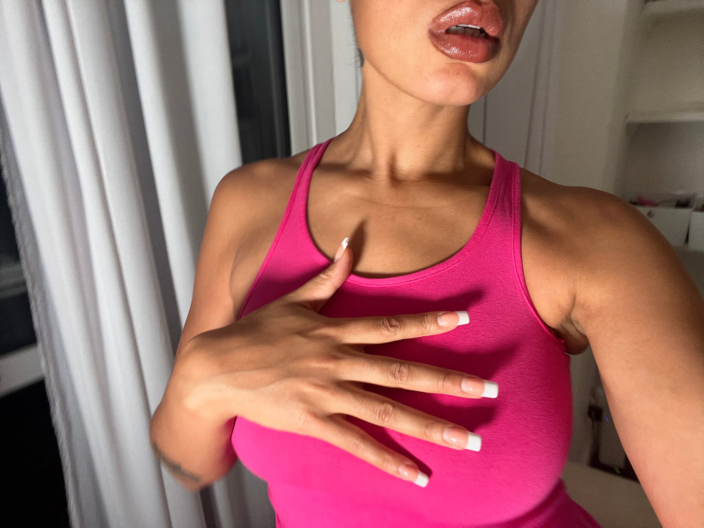 pink racer back vest