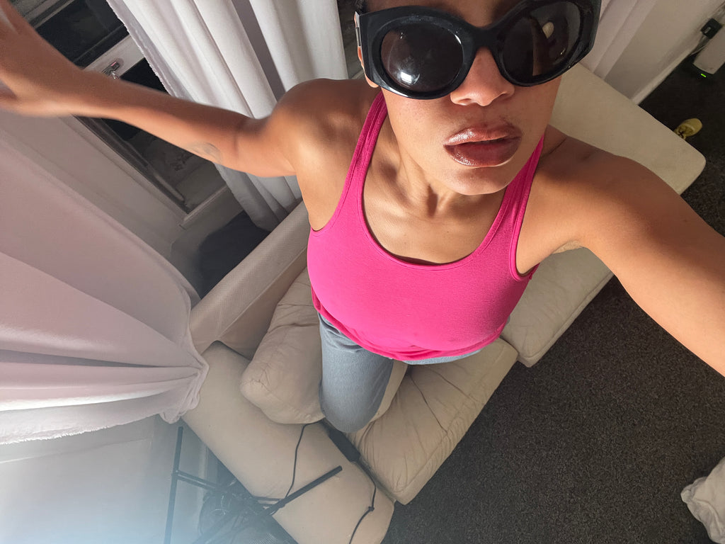 pink racer back vest