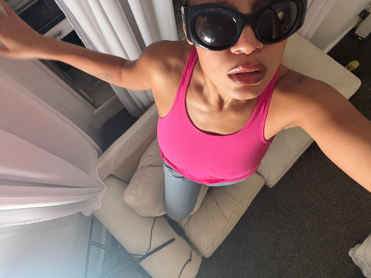 pink racer back vest