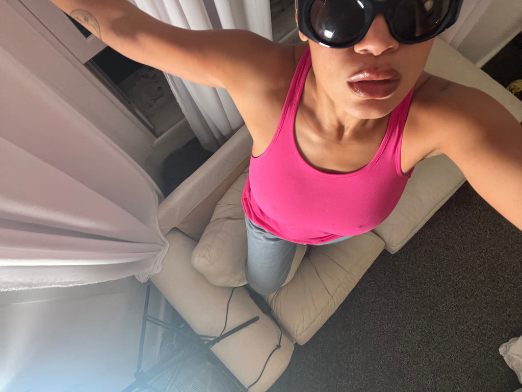 pink racer back vest