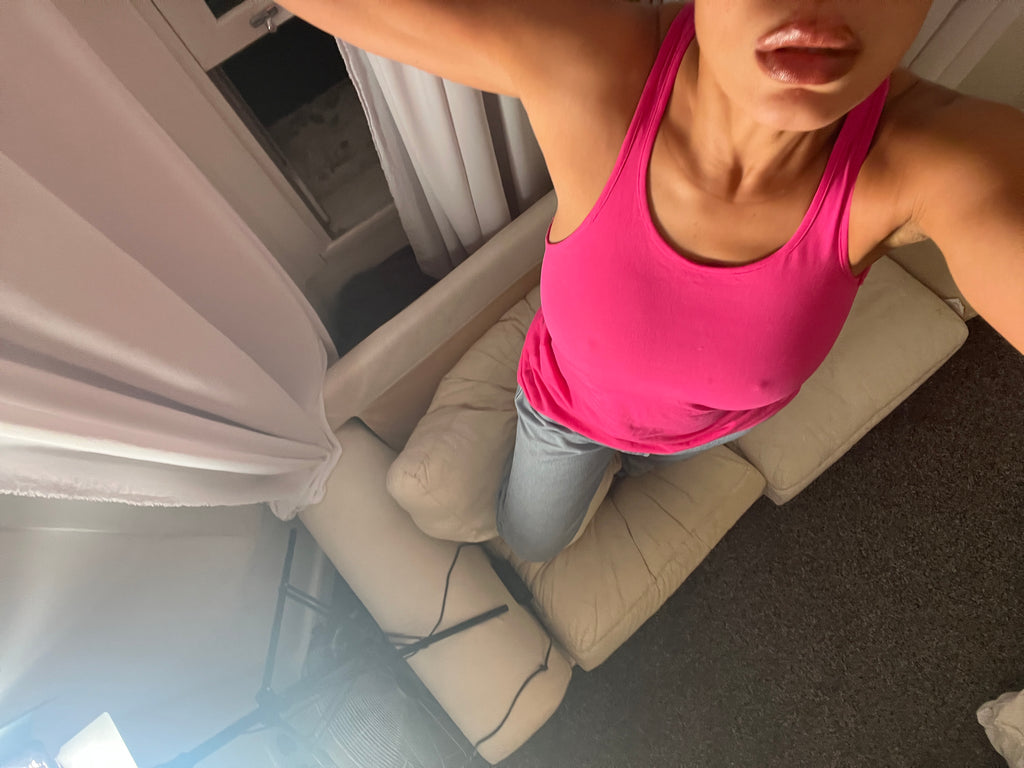 pink racer back vest