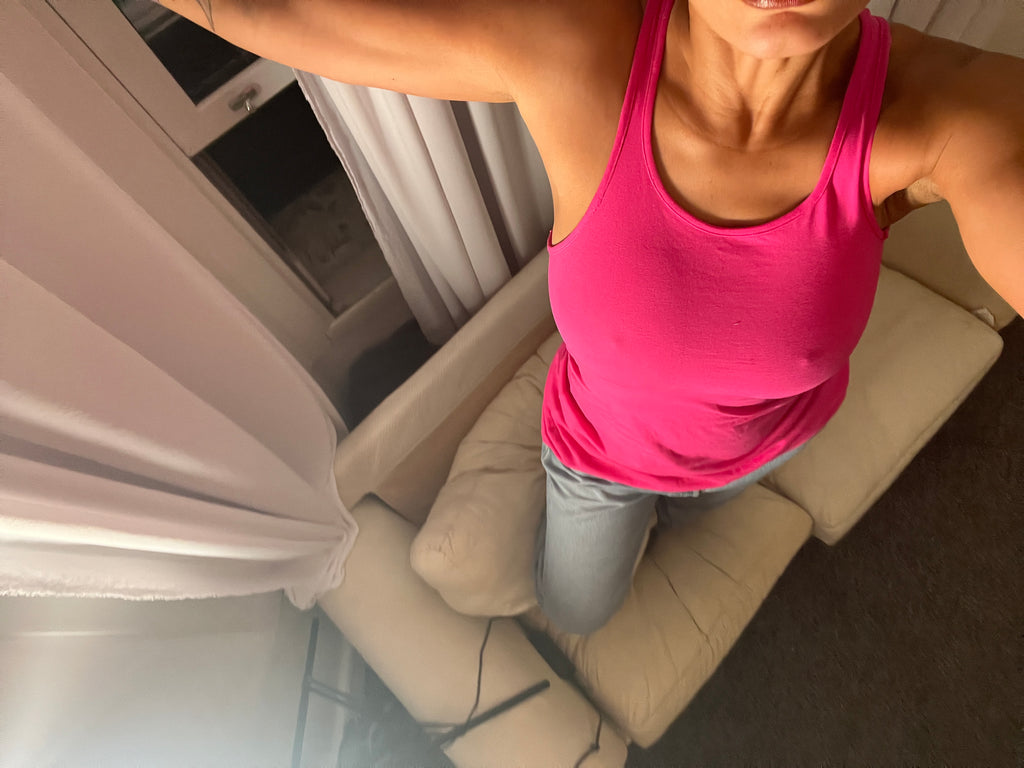 pink racer back vest