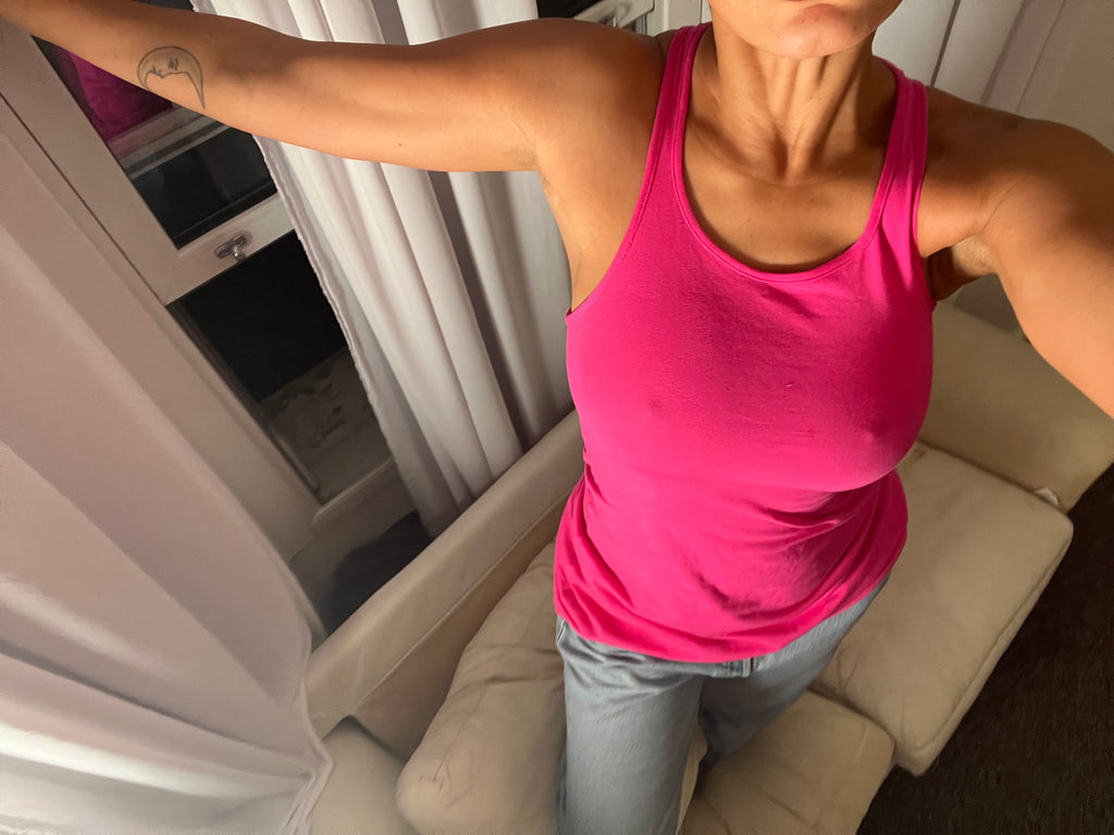 pink racer back vest