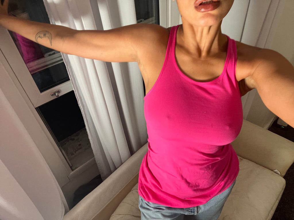 pink racer back vest