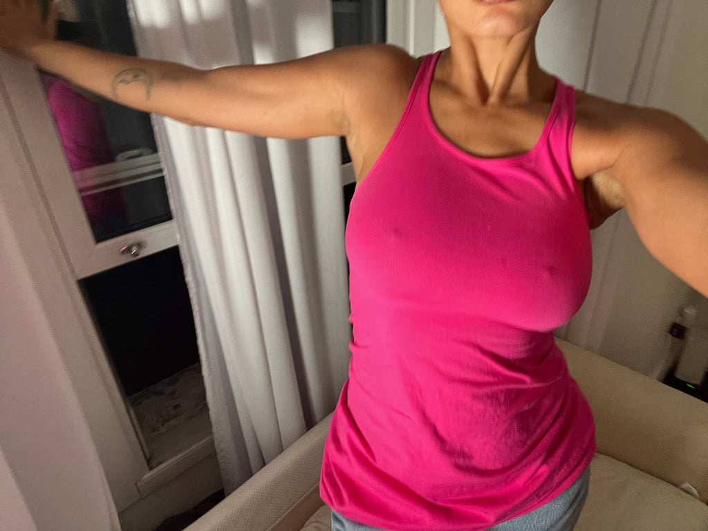 pink racer back vest
