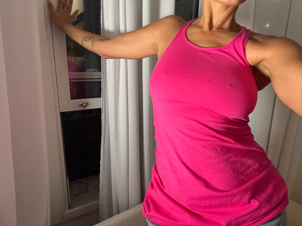 pink racer back vest