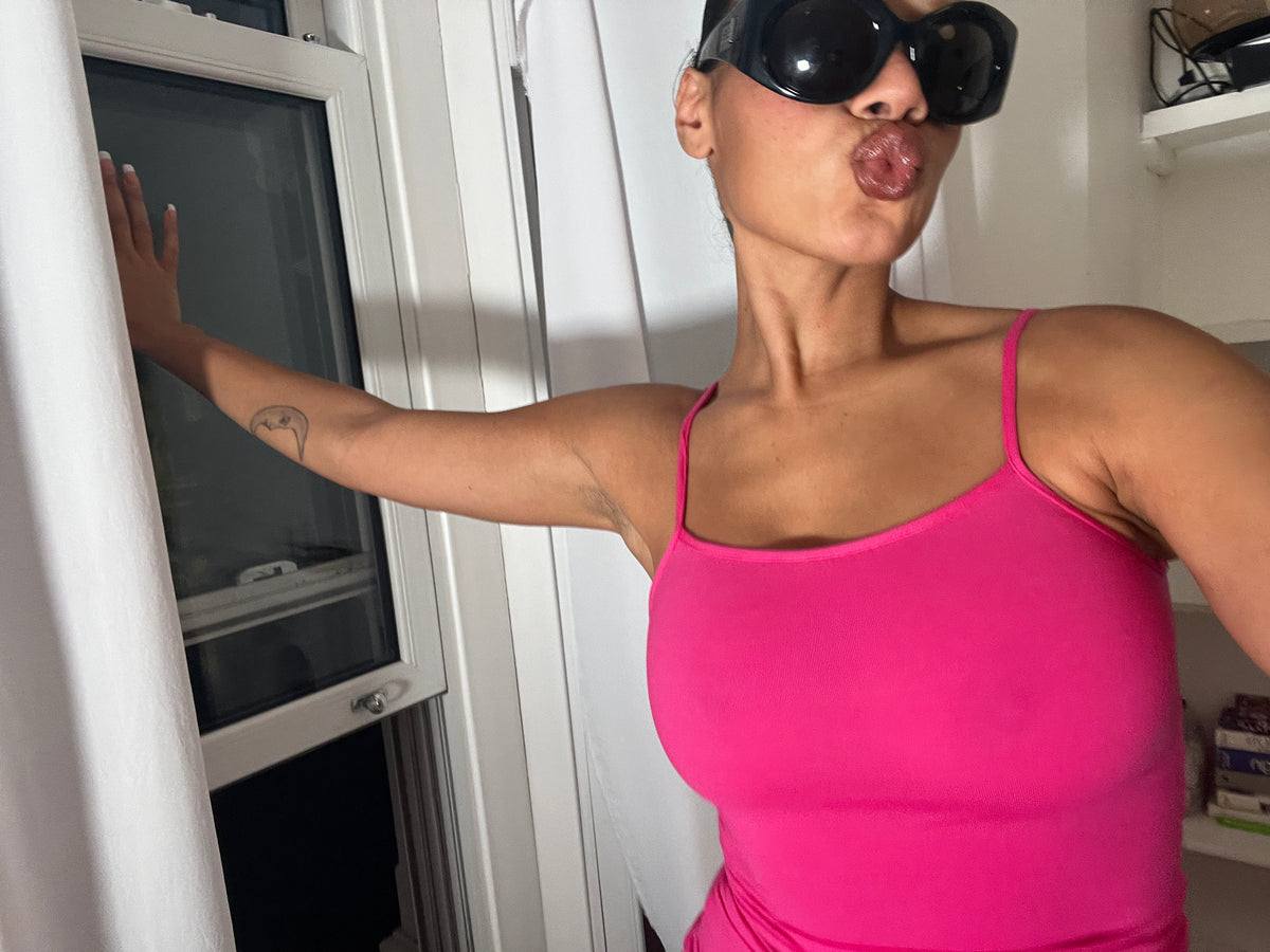 pink spaghetti strap vest