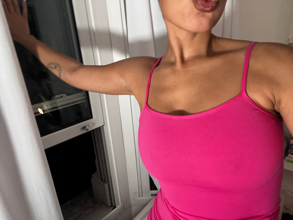 pink spaghetti strap vest