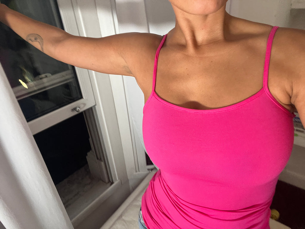 pink spaghetti strap vest