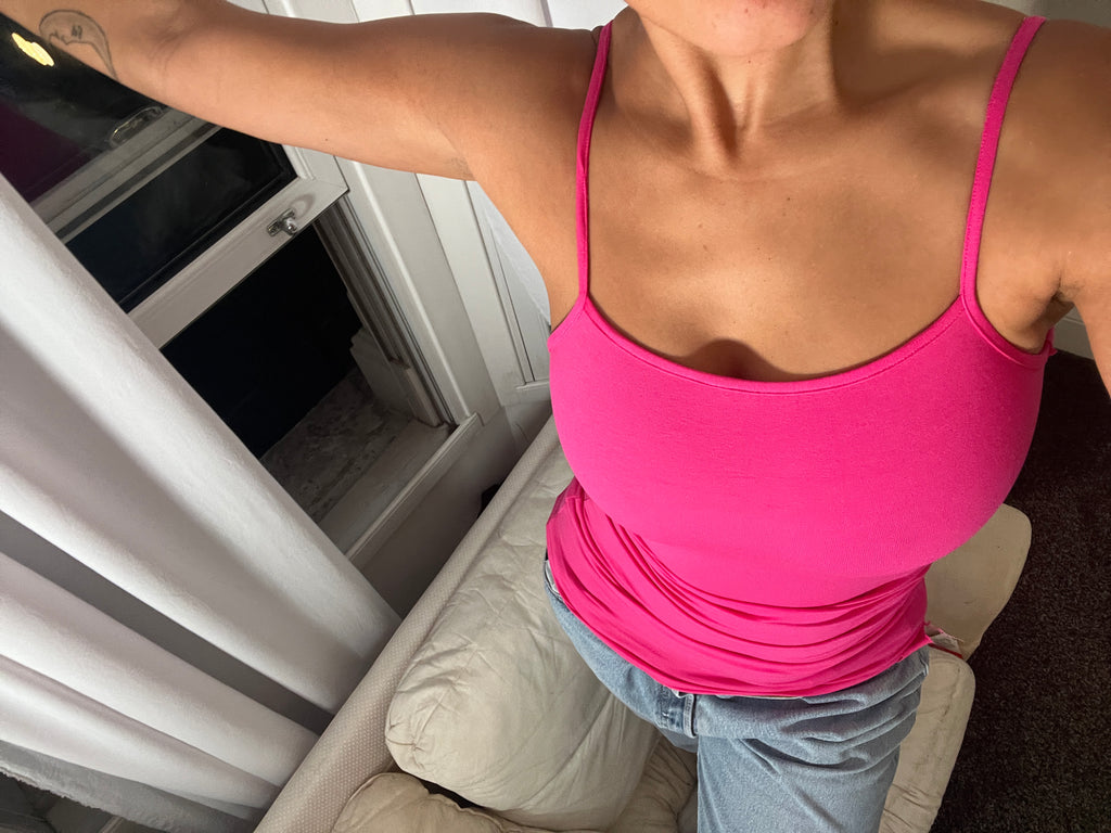 pink spaghetti strap vest