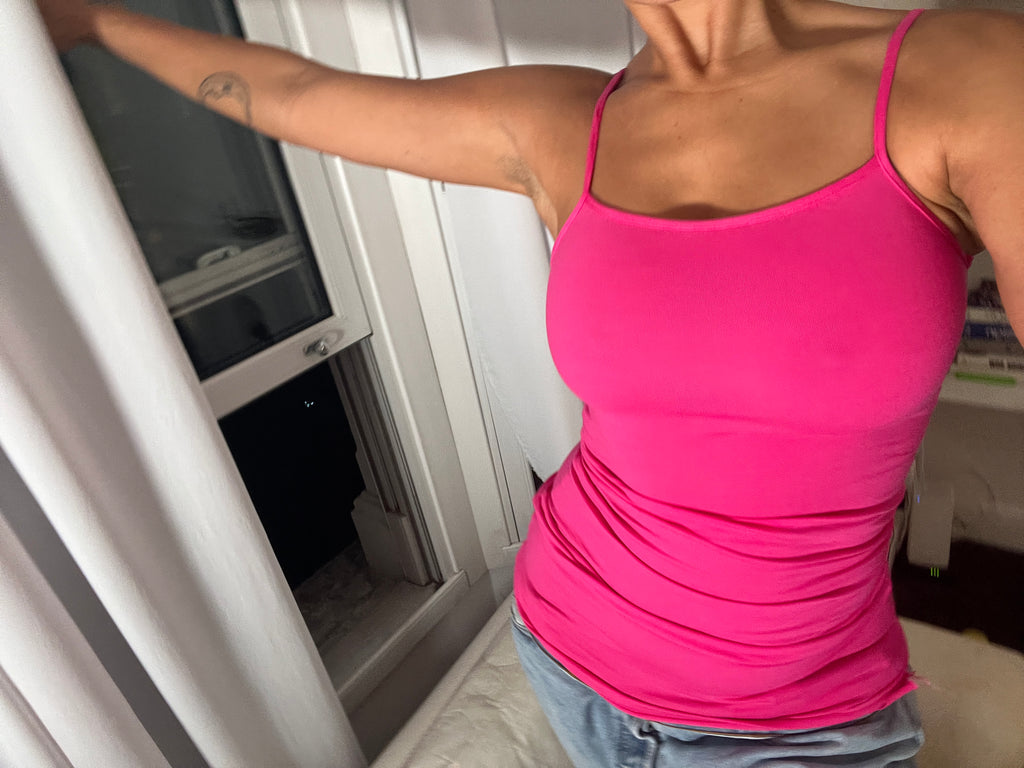 pink spaghetti strap vest