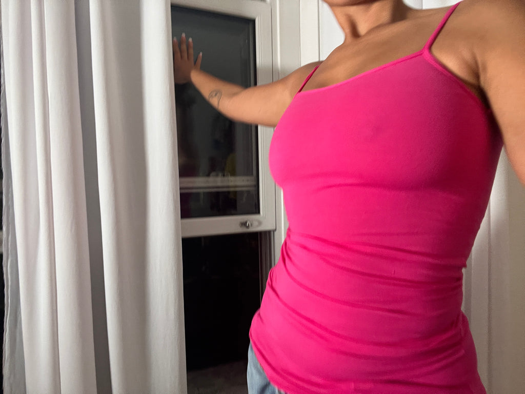 pink spaghetti strap vest