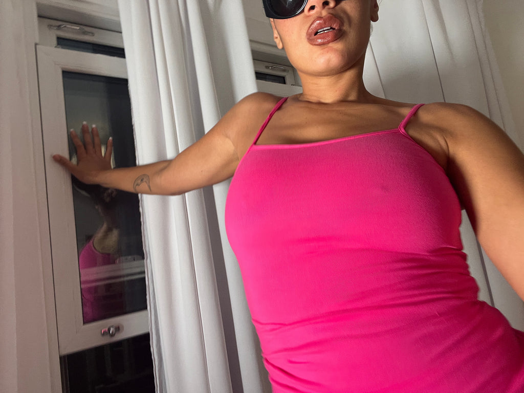 pink spaghetti strap vest