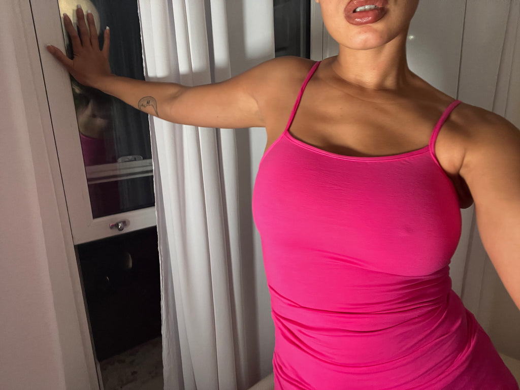 pink spaghetti strap vest