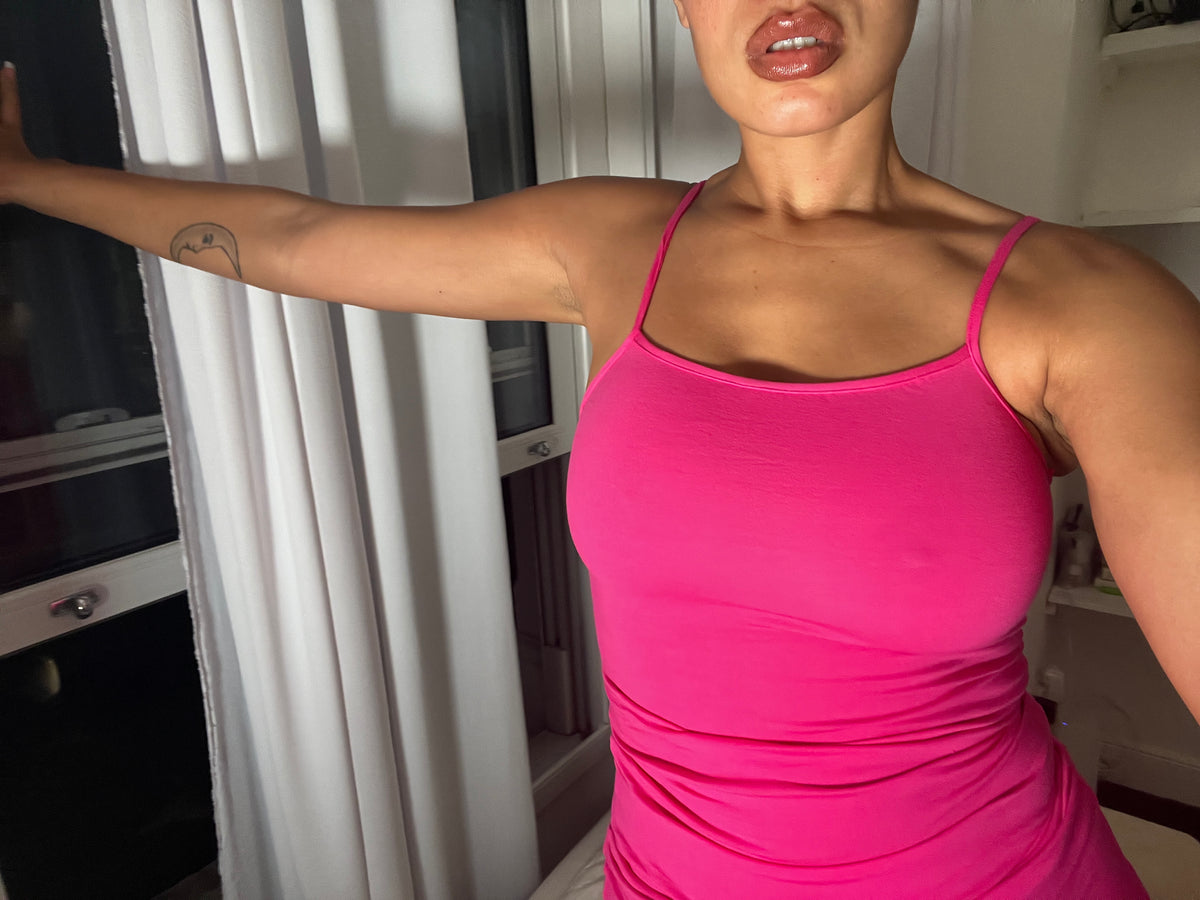 pink spaghetti strap vest