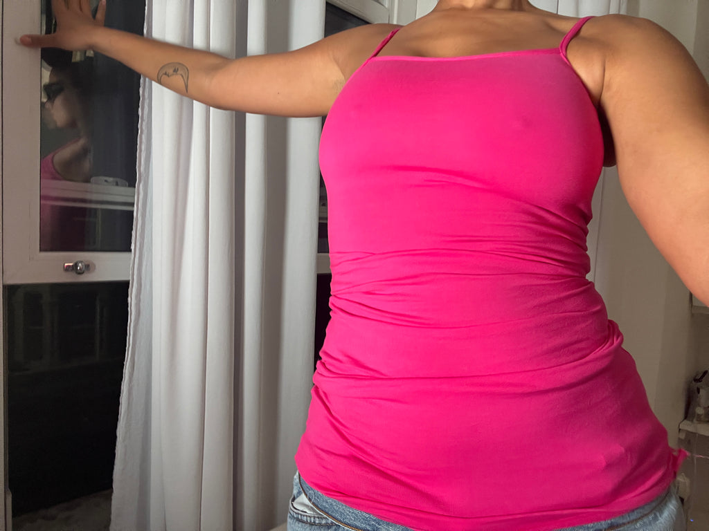 pink spaghetti strap vest