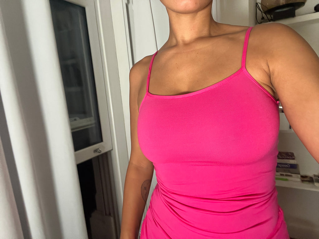 pink spaghetti strap vest