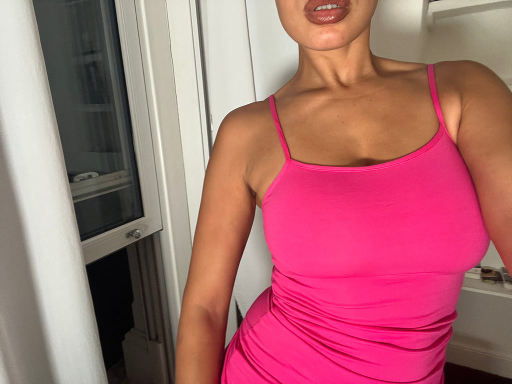 pink spaghetti strap vest