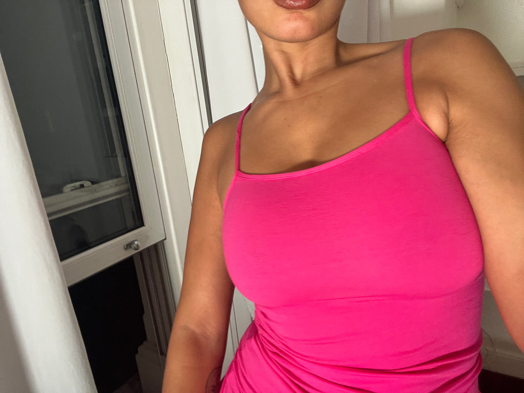 pink spaghetti strap vest