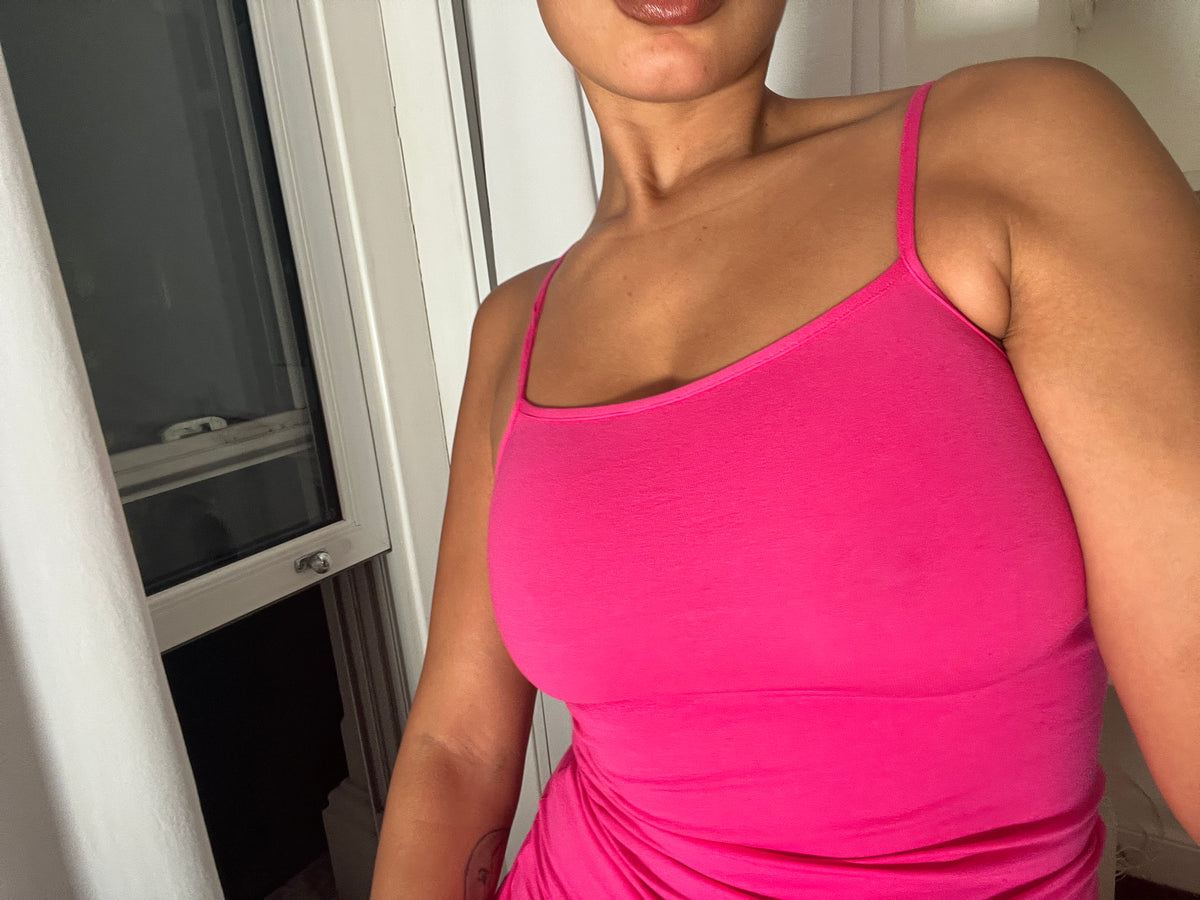pink spaghetti strap vest