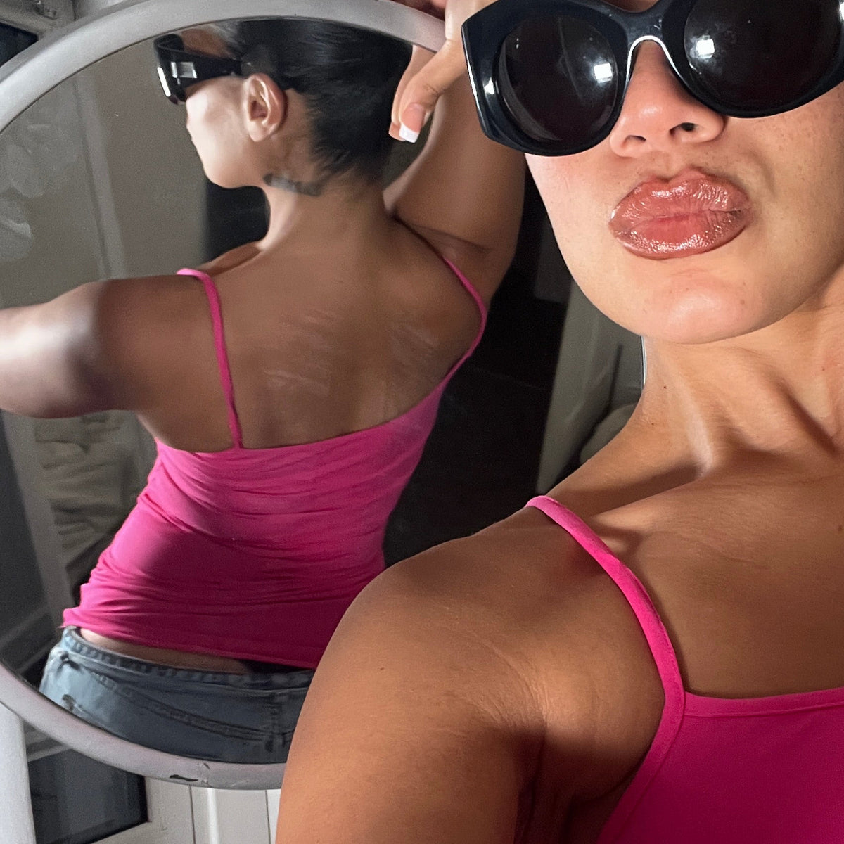 pink spaghetti strap vest