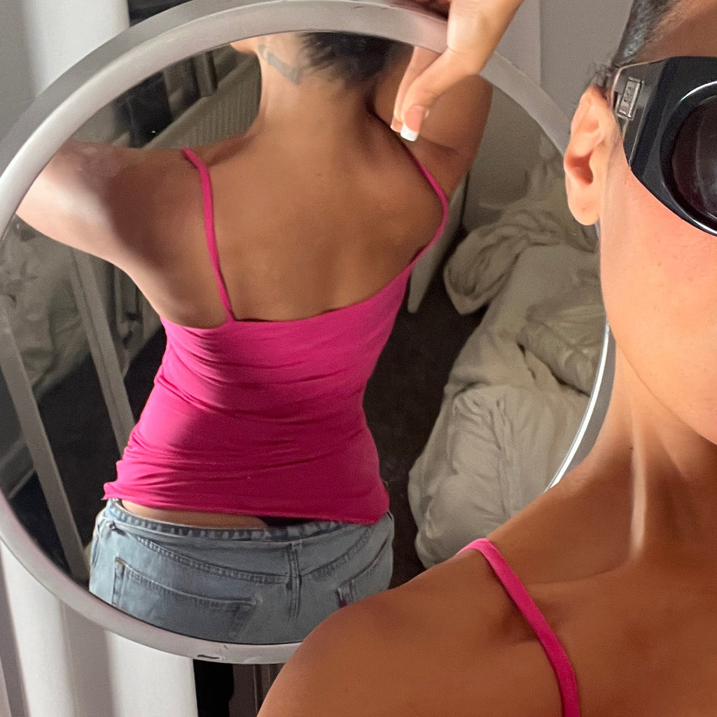 pink spaghetti strap vest