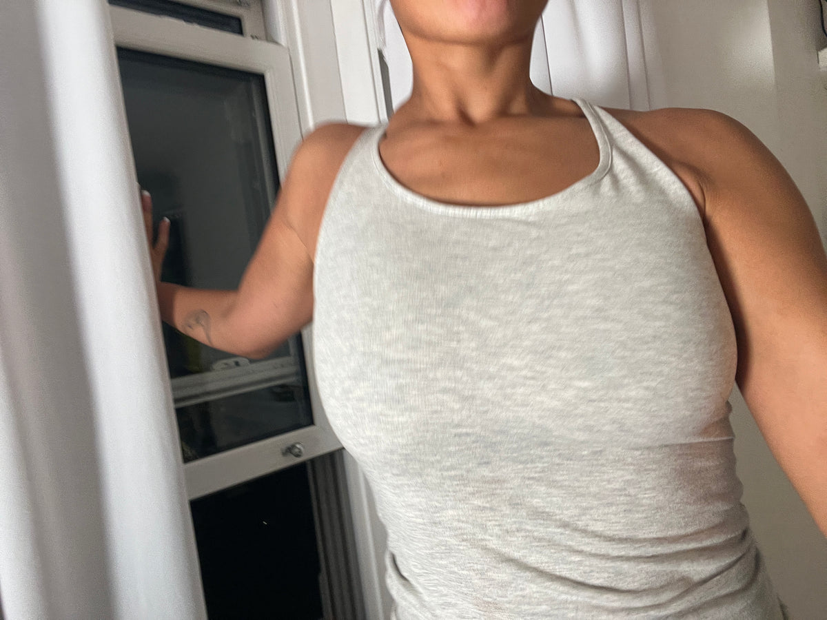grey marl racer back vest