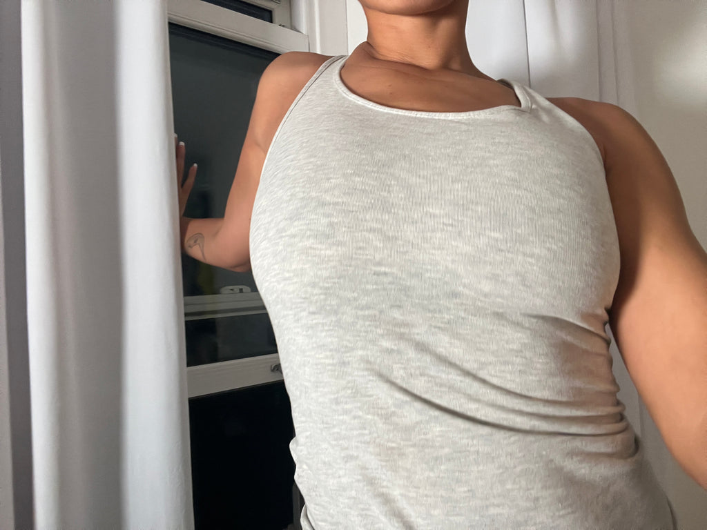 grey marl racer back vest