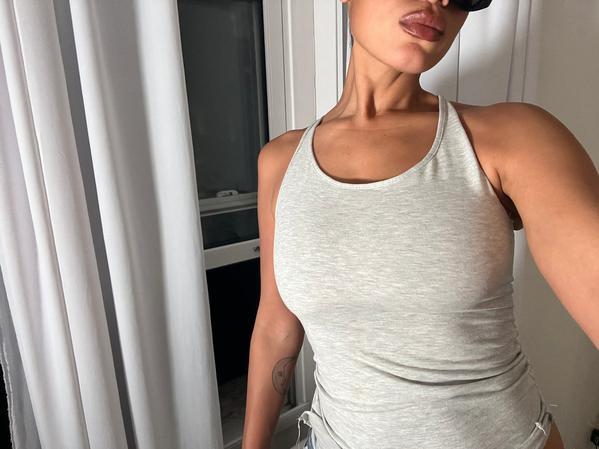 grey marl racer back vest