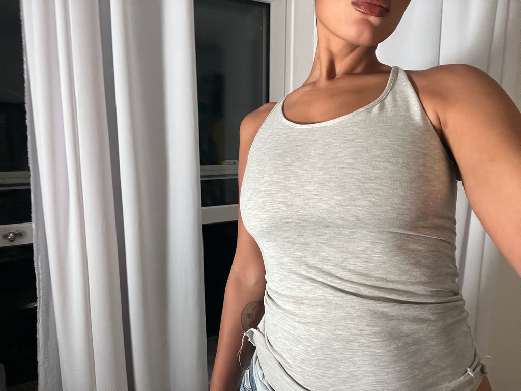 grey marl racer back vest