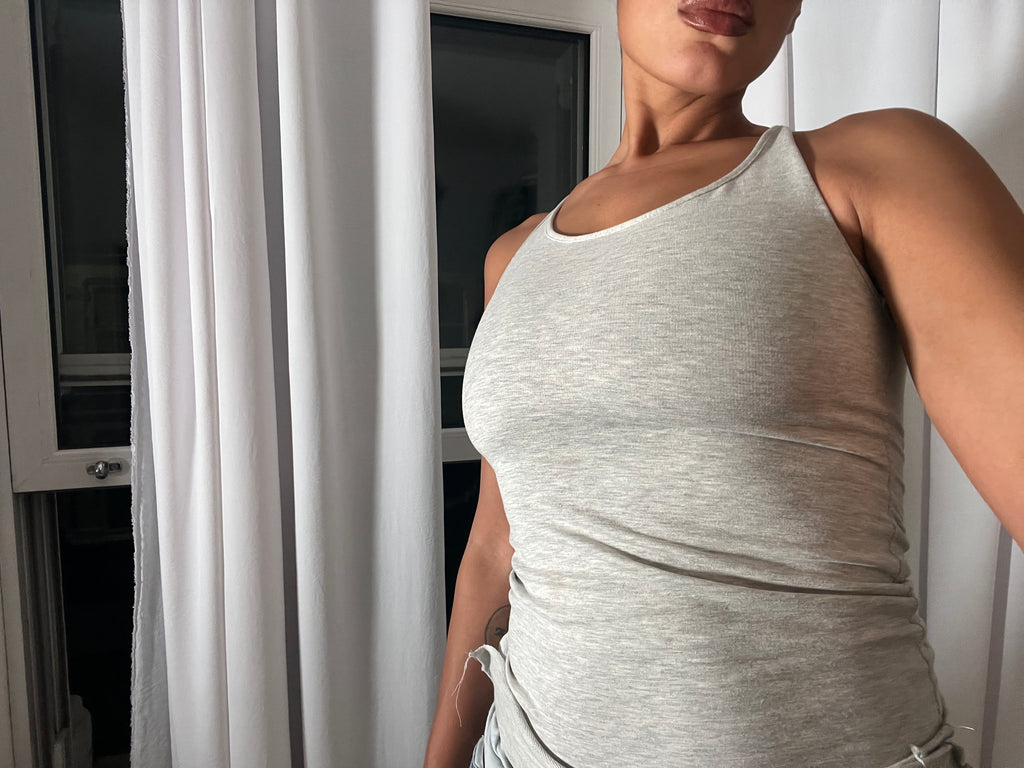 grey marl racer back vest