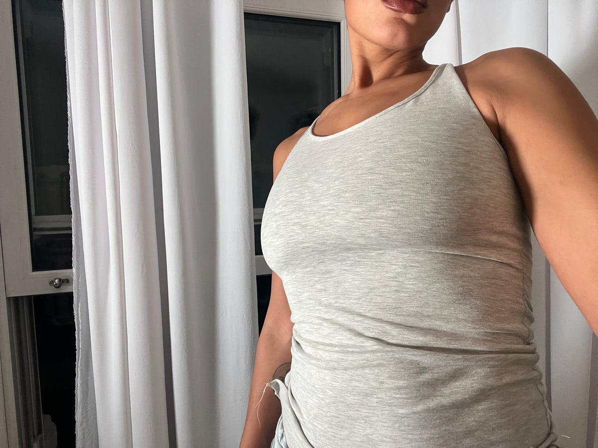grey marl racer back vest