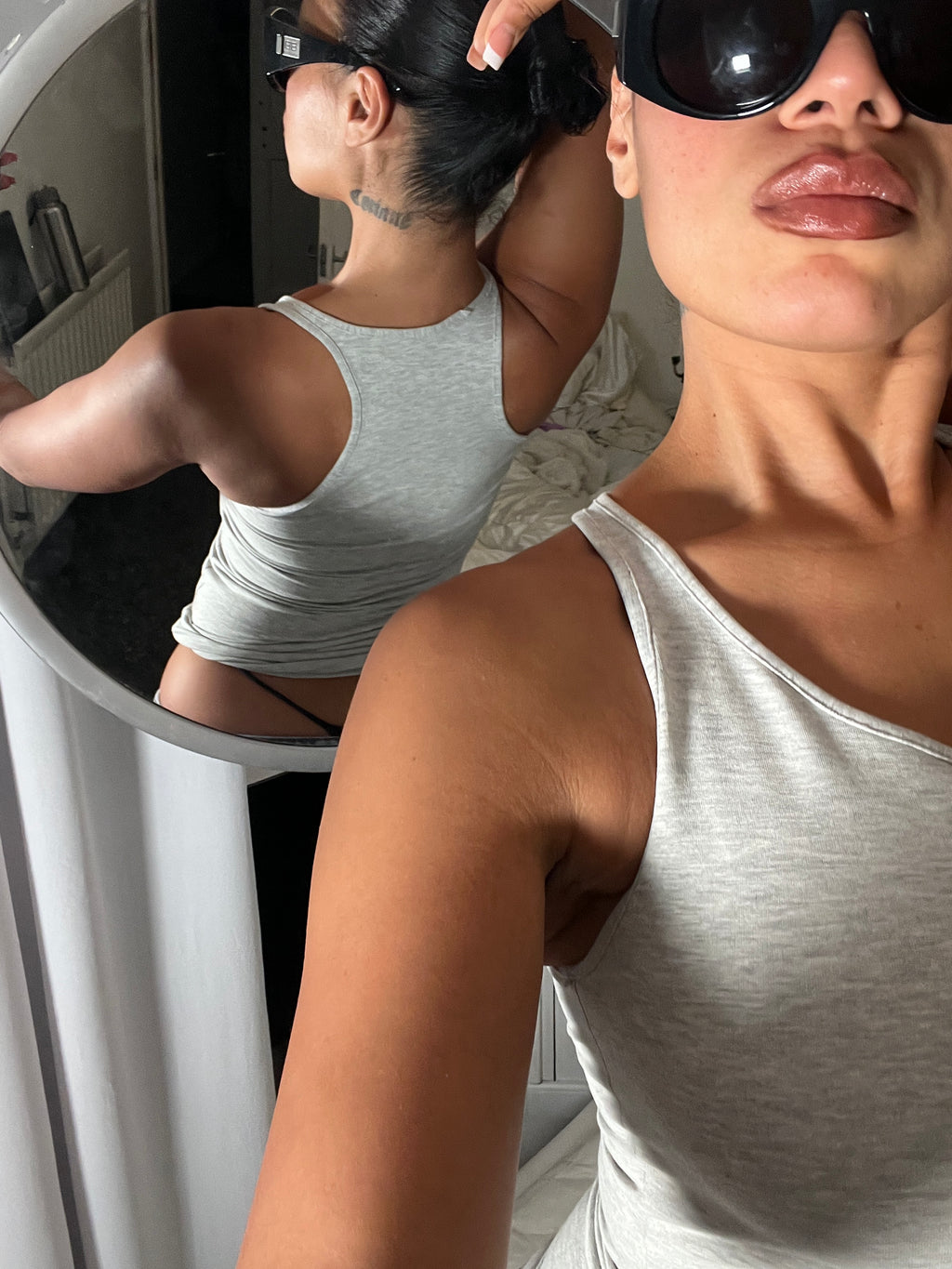 grey marl racer back vest