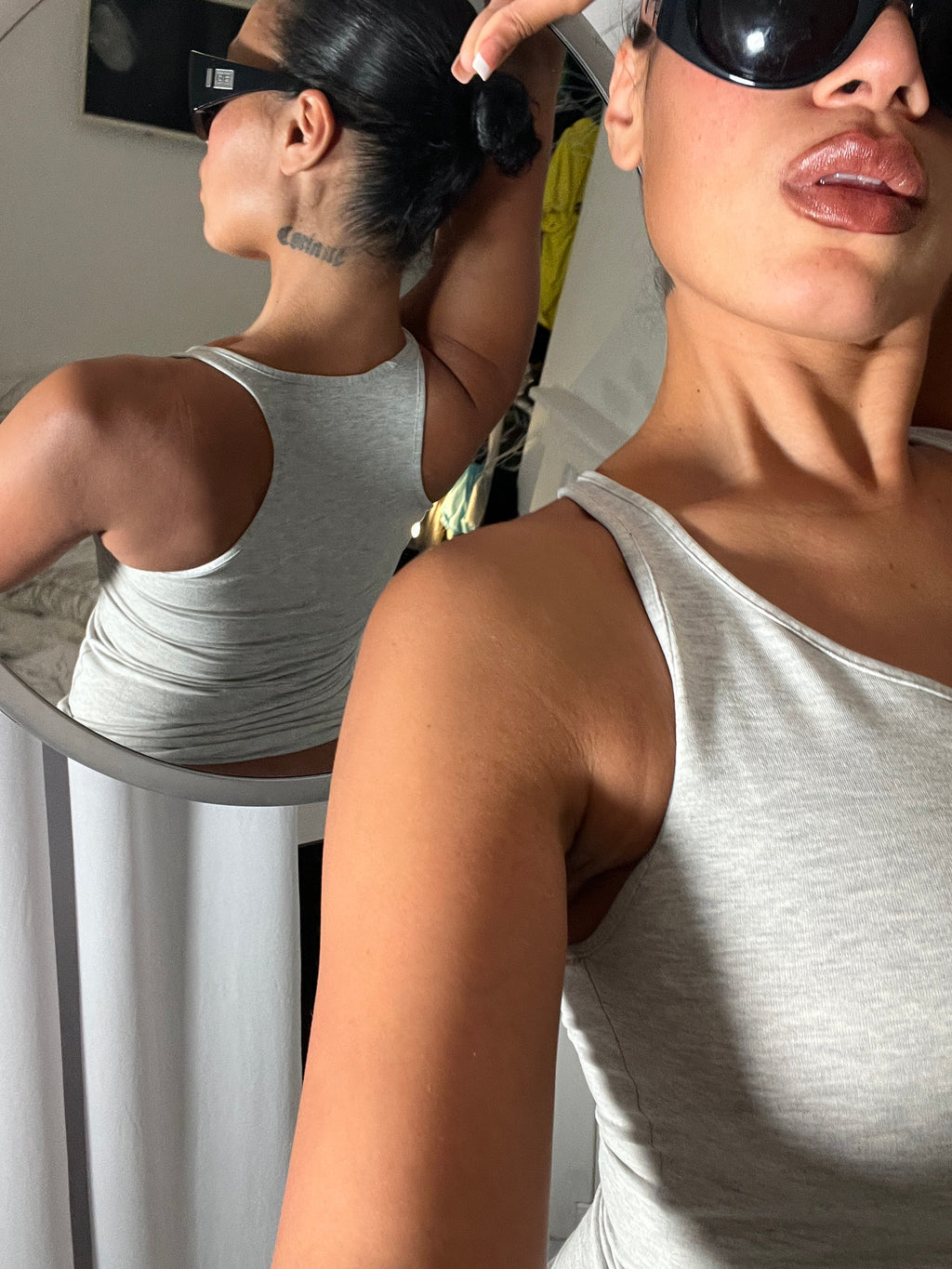 grey marl racer back vest