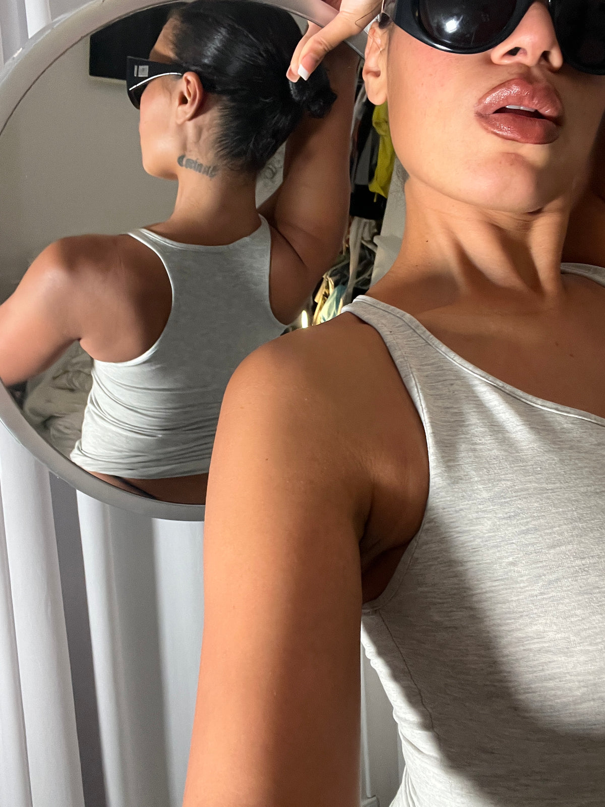 grey marl racer back vest