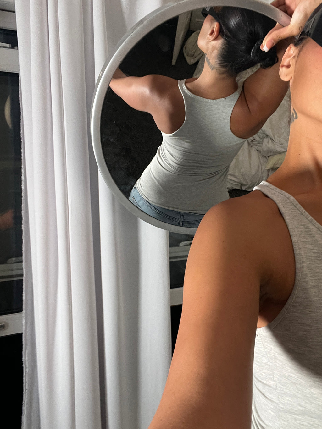 grey marl racer back vest
