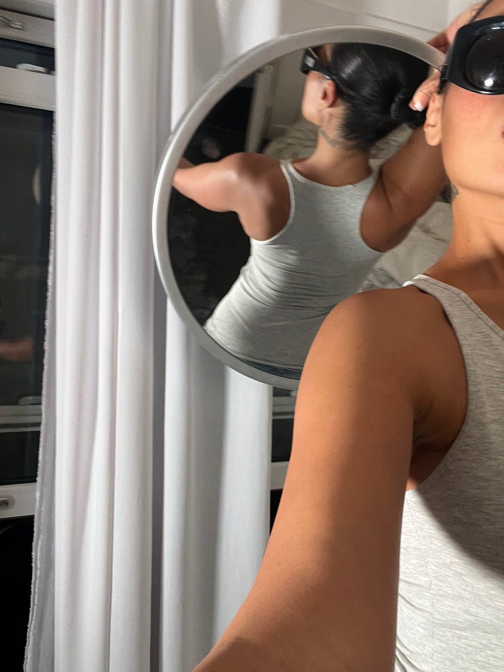grey marl racer back vest
