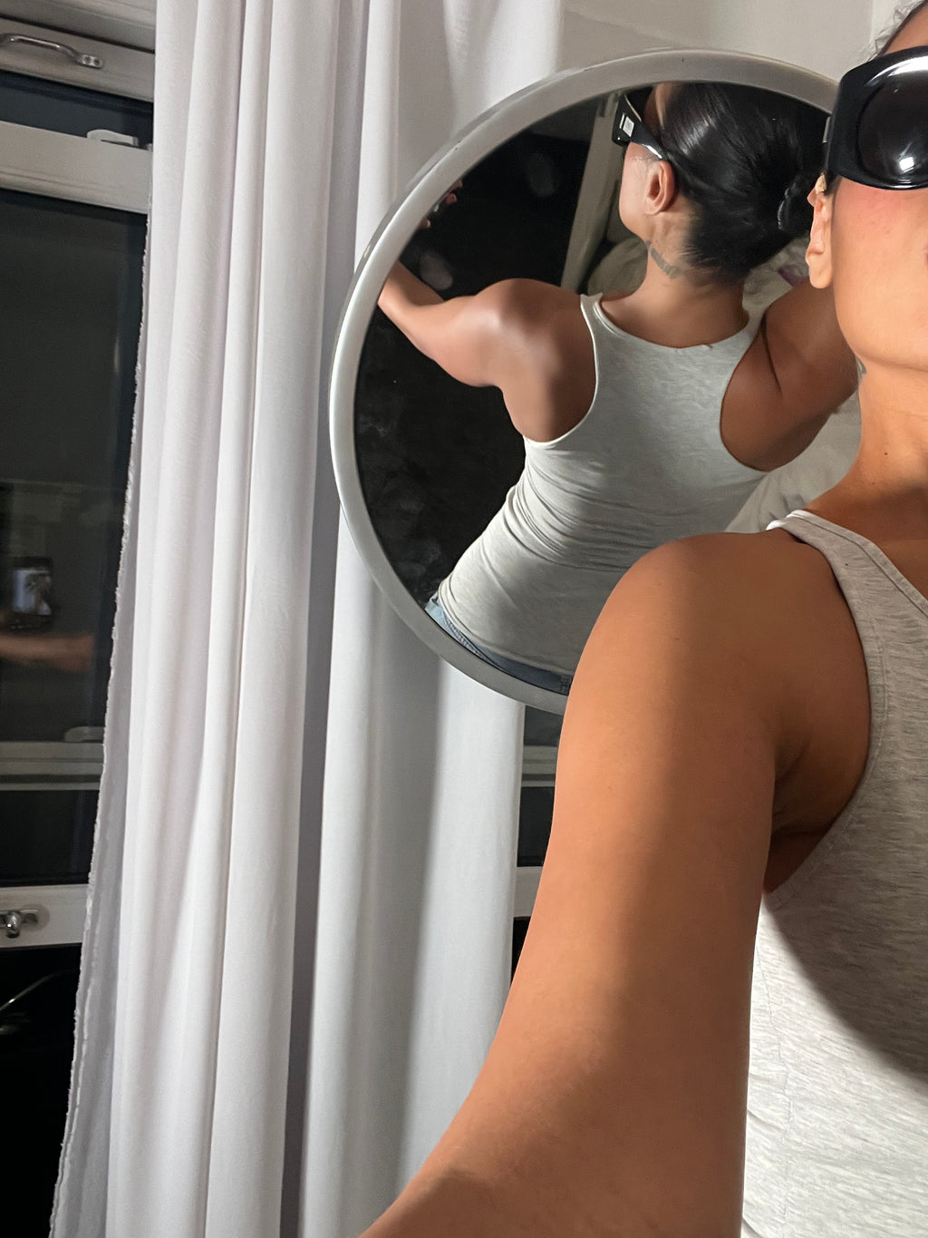 grey marl racer back vest