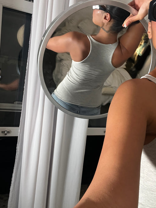 grey marl racer back vest