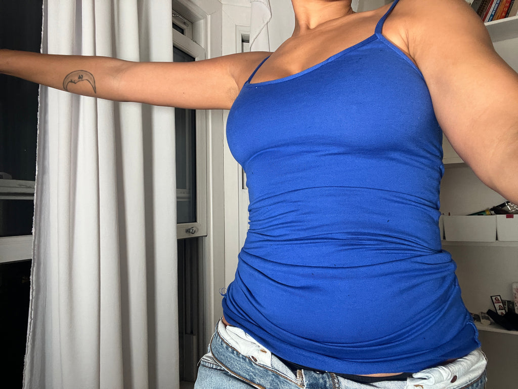 blue spaghetti strap vest