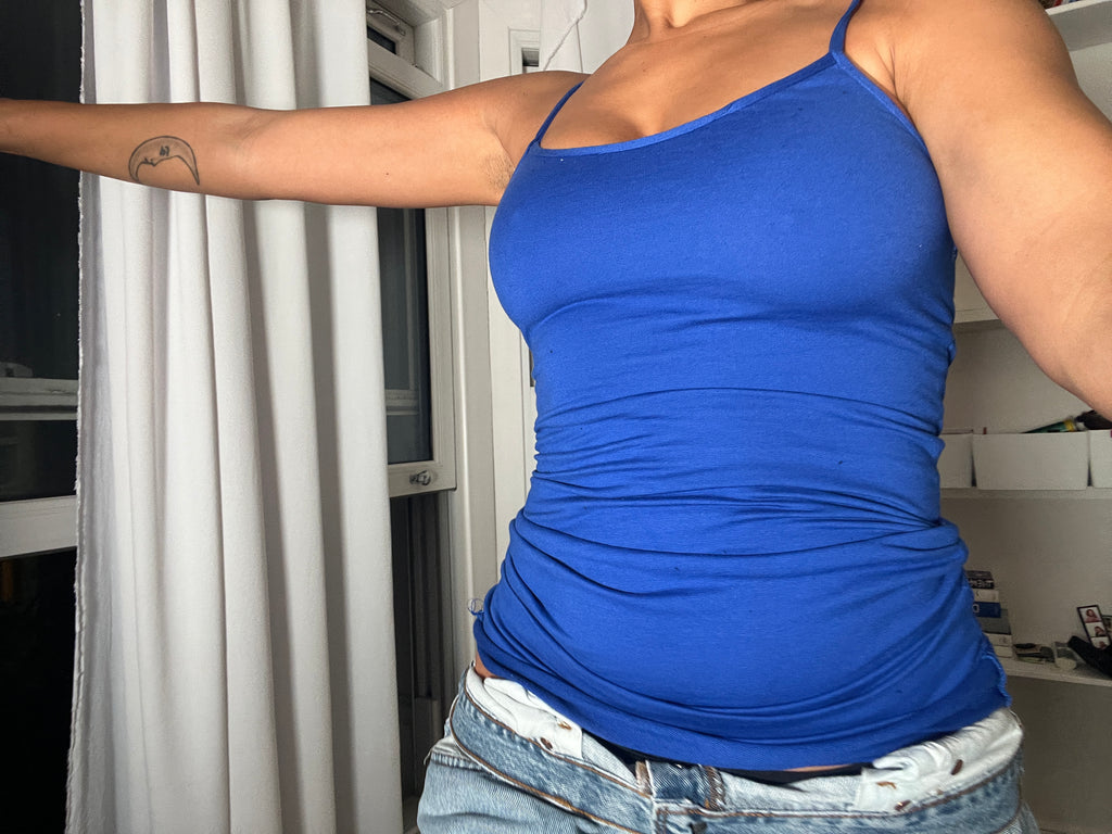 blue spaghetti strap vest