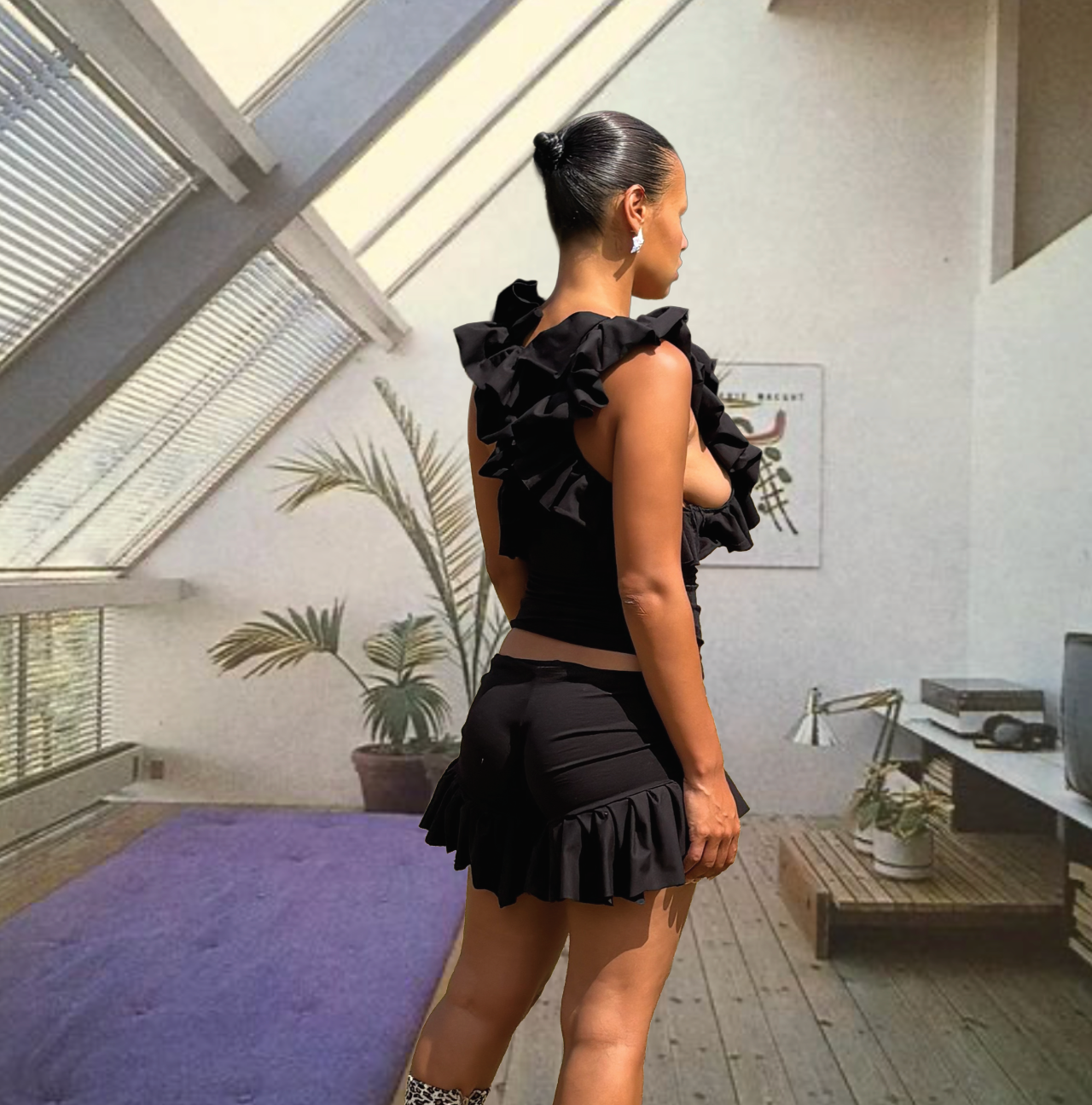 NO POLKADOT RACER BACK FRILL VEST
