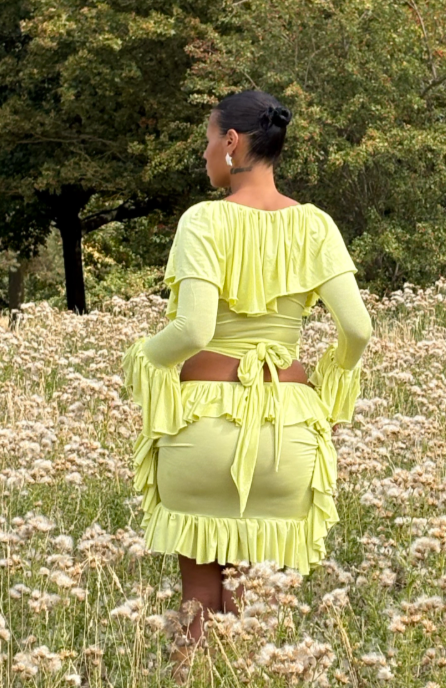 LEMON BLOSSOM MAXIMUM FRILL WRAP TOP