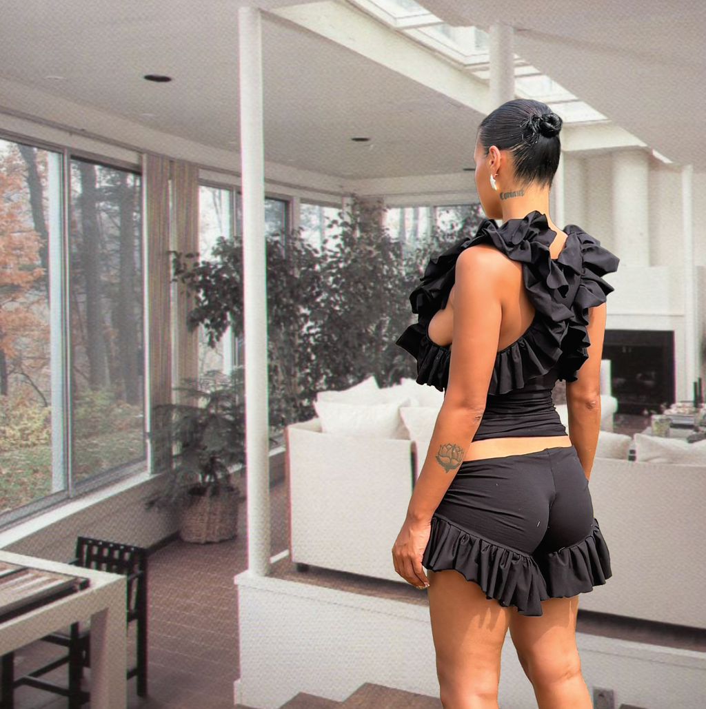 NO POLKADOT RACER BACK FRILL VEST